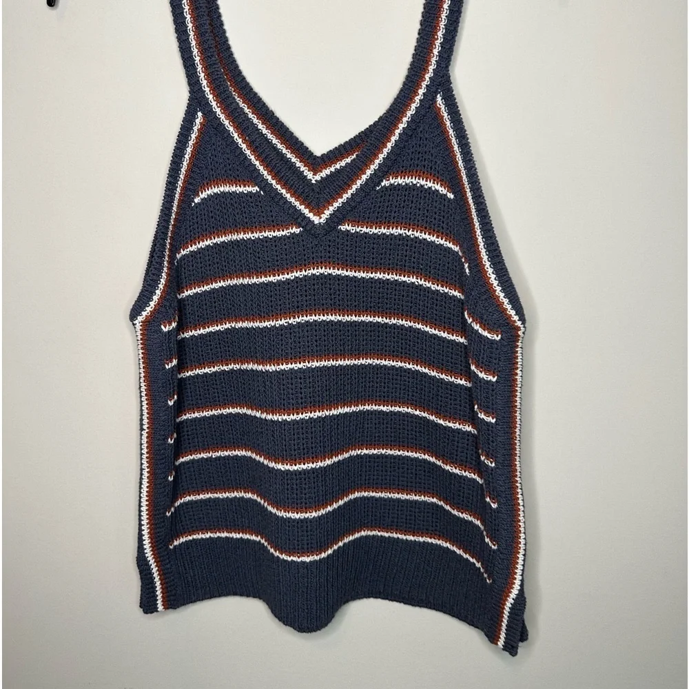 Madewell Gray and Orange V-Neck Sweater - Picture 7 of 16